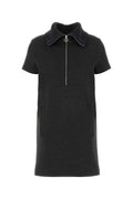 Gucci Stretch Jersey Collar Dress — Gray
