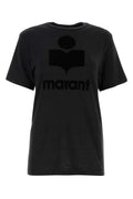 Isabel Marant Etoile Logo-Printed Linen T-Shirt — Black