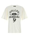 Dolce & Gabbana Logo-Embroidered Cotton T-Shirt — White