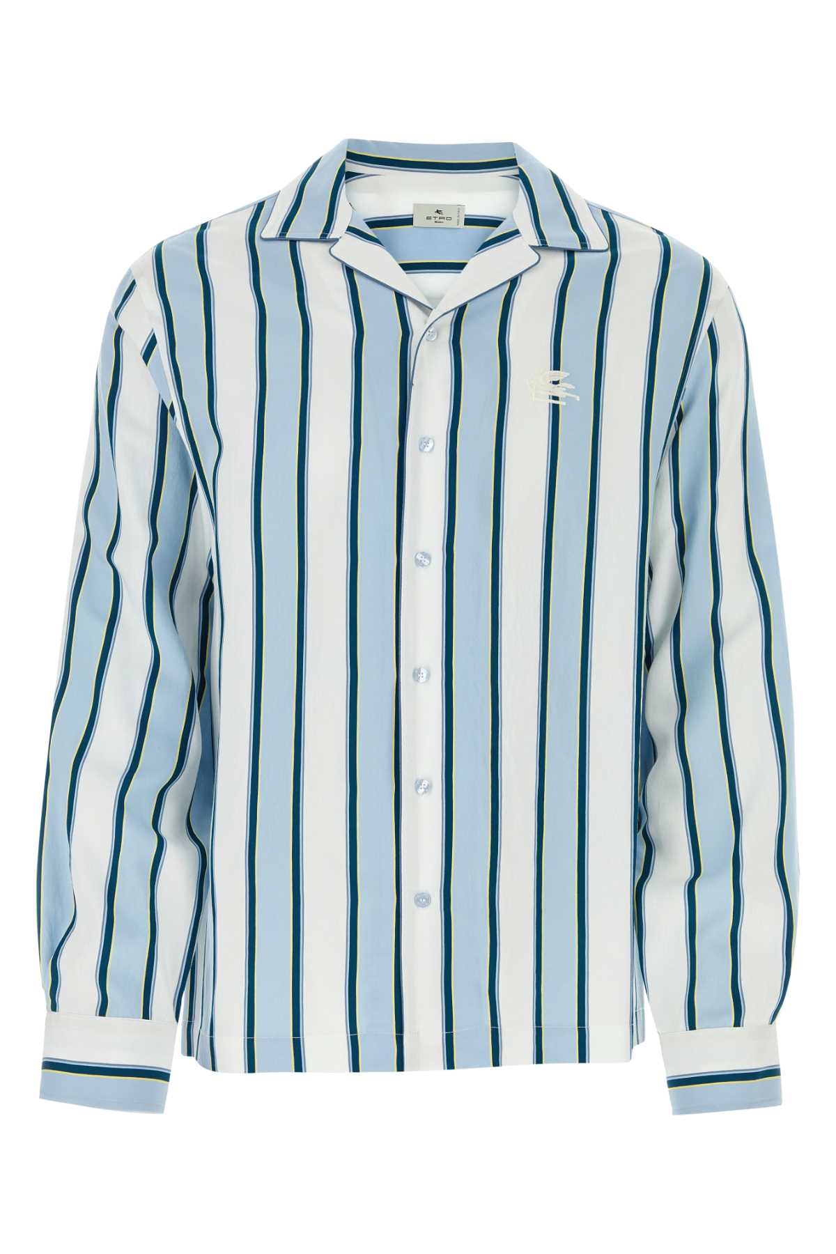 Etro Striped Viscose-Nylon Shirt — Blue