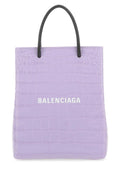 Balenciaga Crocodile-Embossed Calf Leather Tote Bag — Purple
