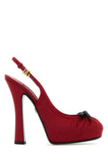 Dolce & Gabbana Satin Platform Heel — Red