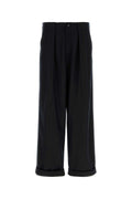 Dolce & Gabbana Virgin Wool Wide-Leg Trousers — Black
