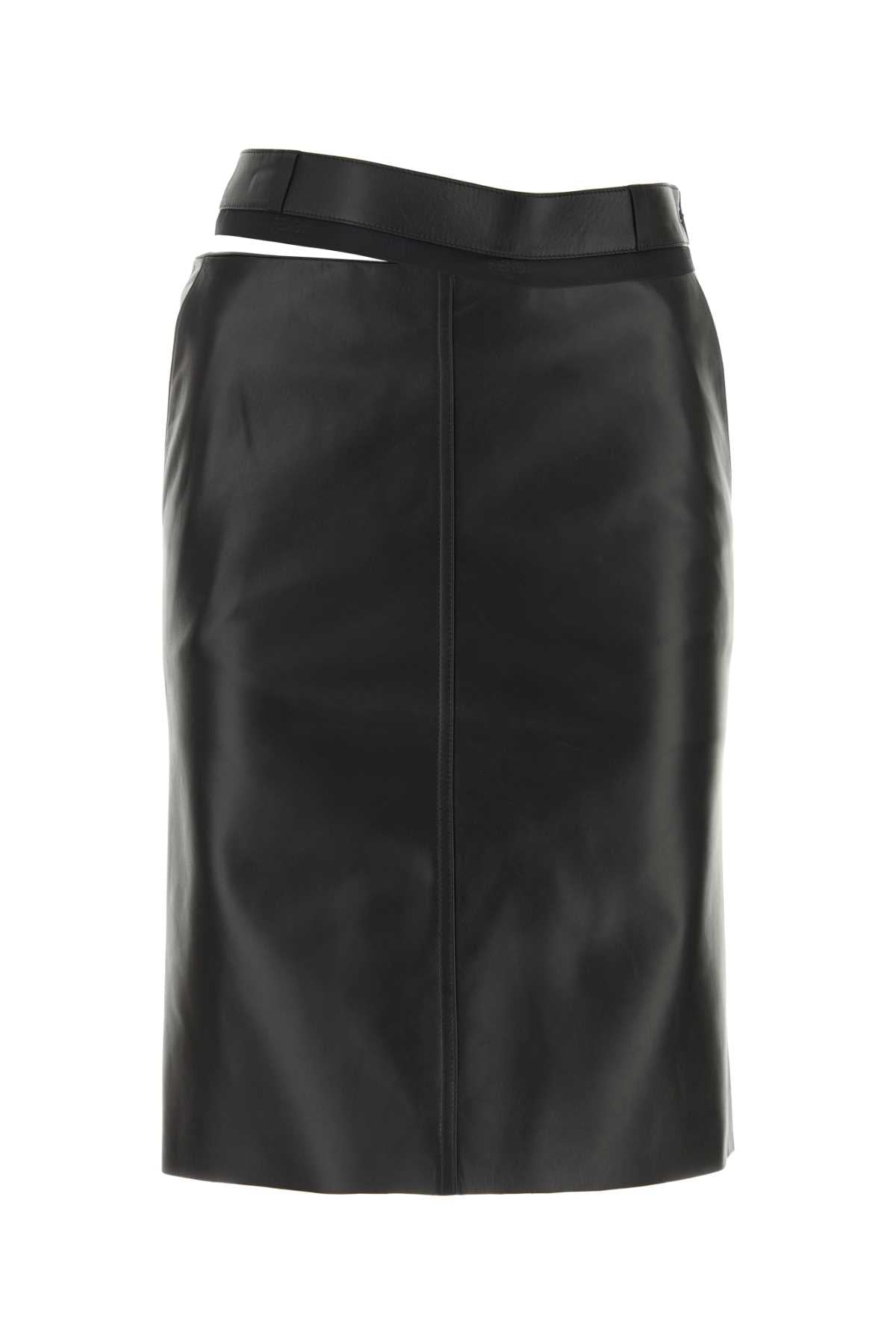 Fendi Calf Leather Skirt — Black