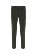 Pt Torino Cotton-Elastane Trousers — Green