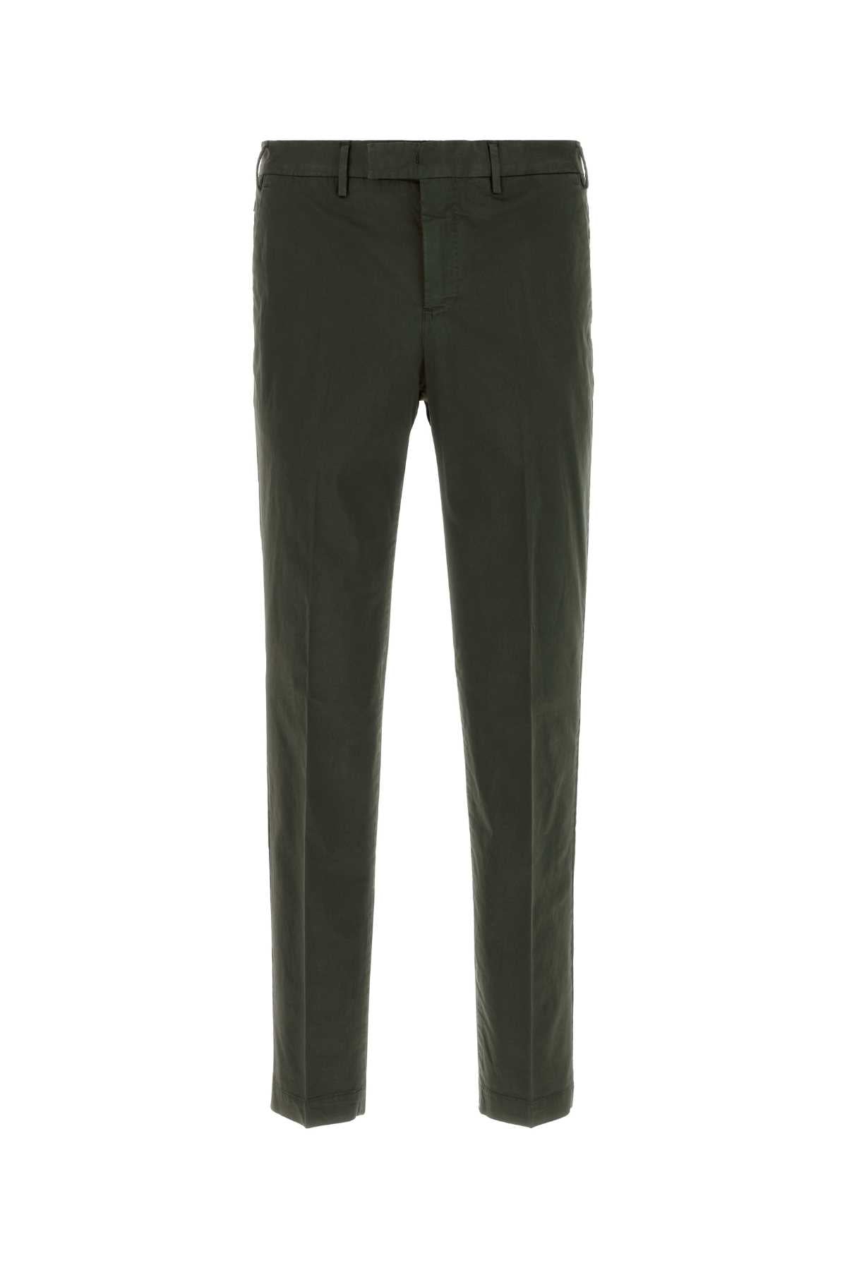 Pt Torino Cotton-Elastane Trousers — Green