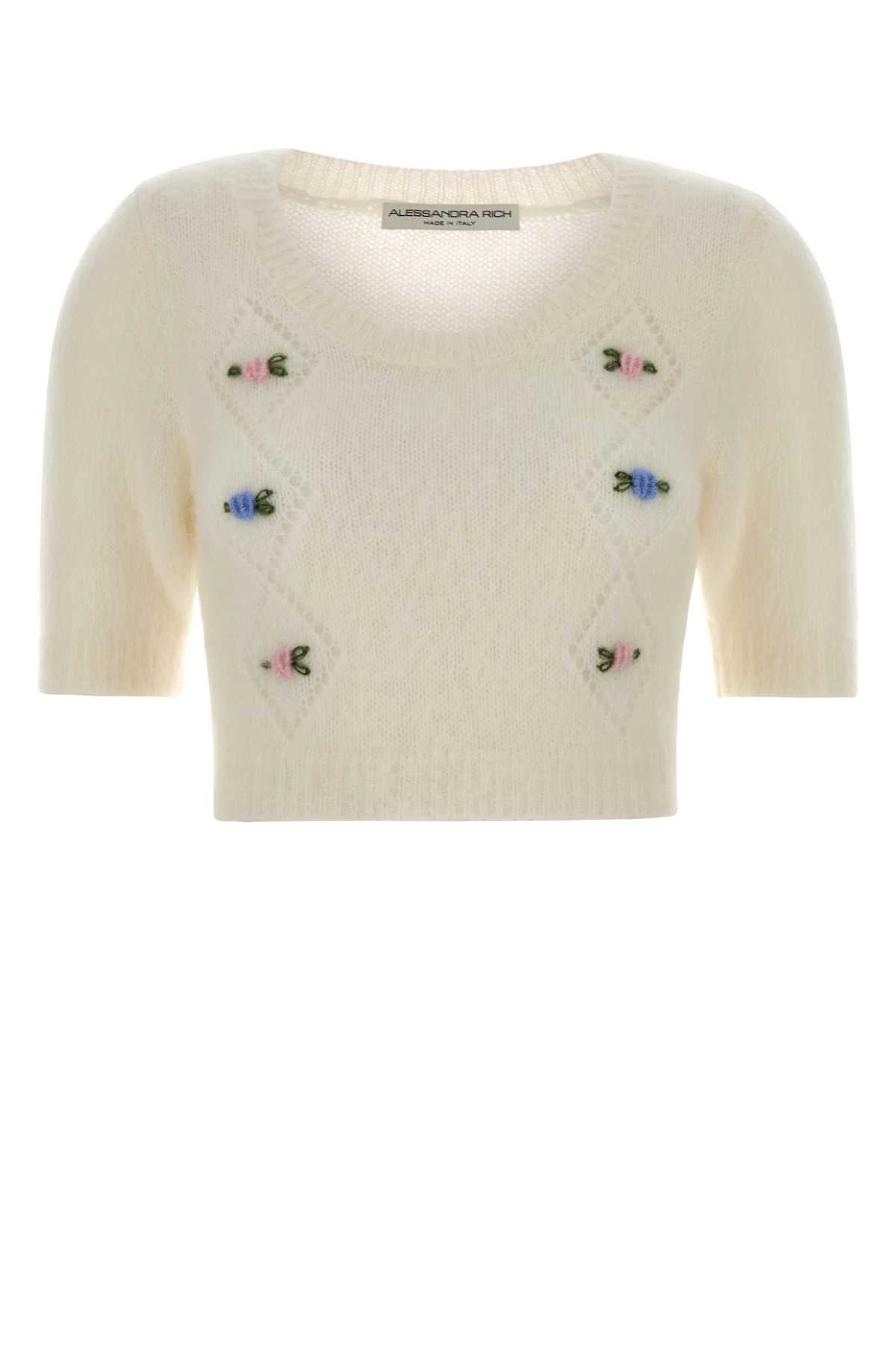 Alessandra Rich Mohair Sweater — White
