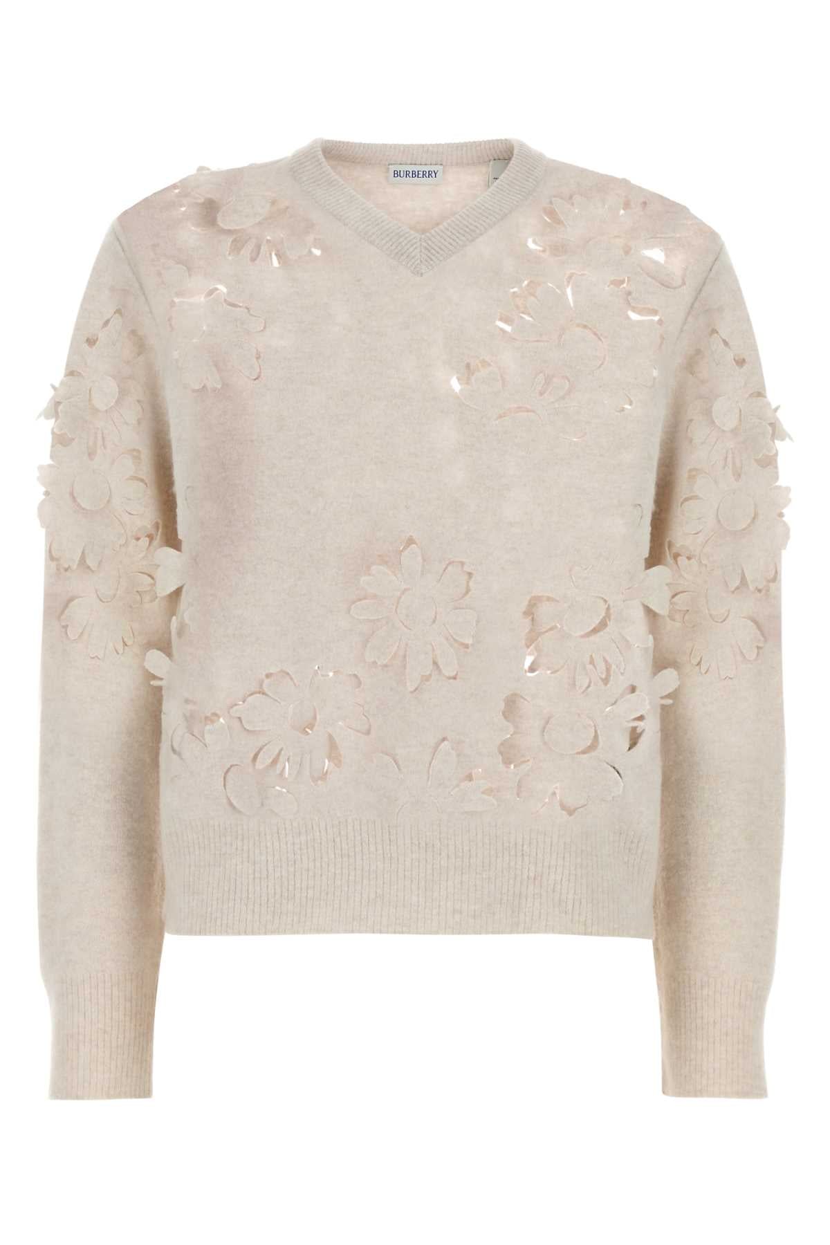Burberry Cutout Wool Sweater — Beige