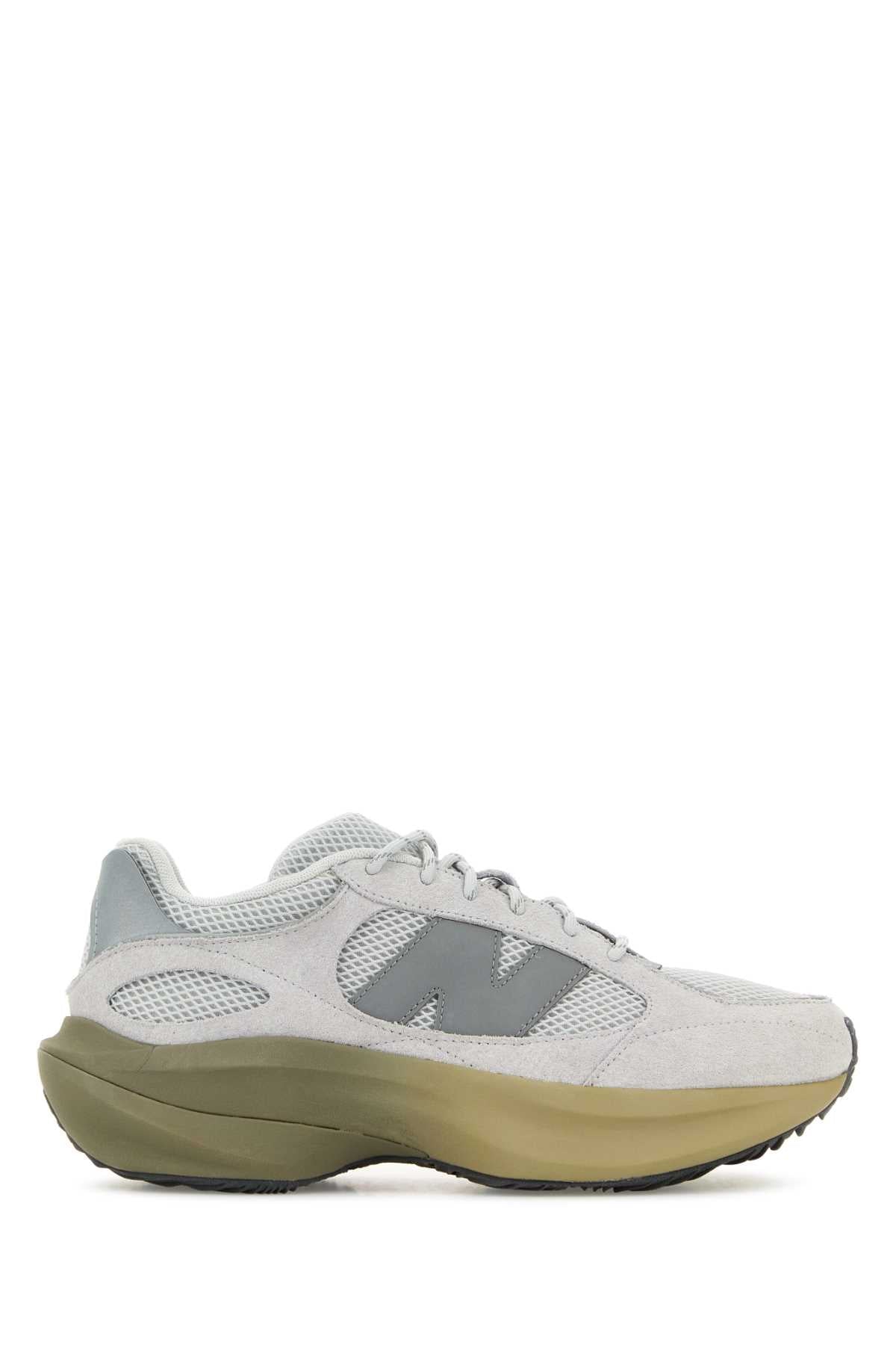 New Balance Suede and Mesh Sneaker — Gray