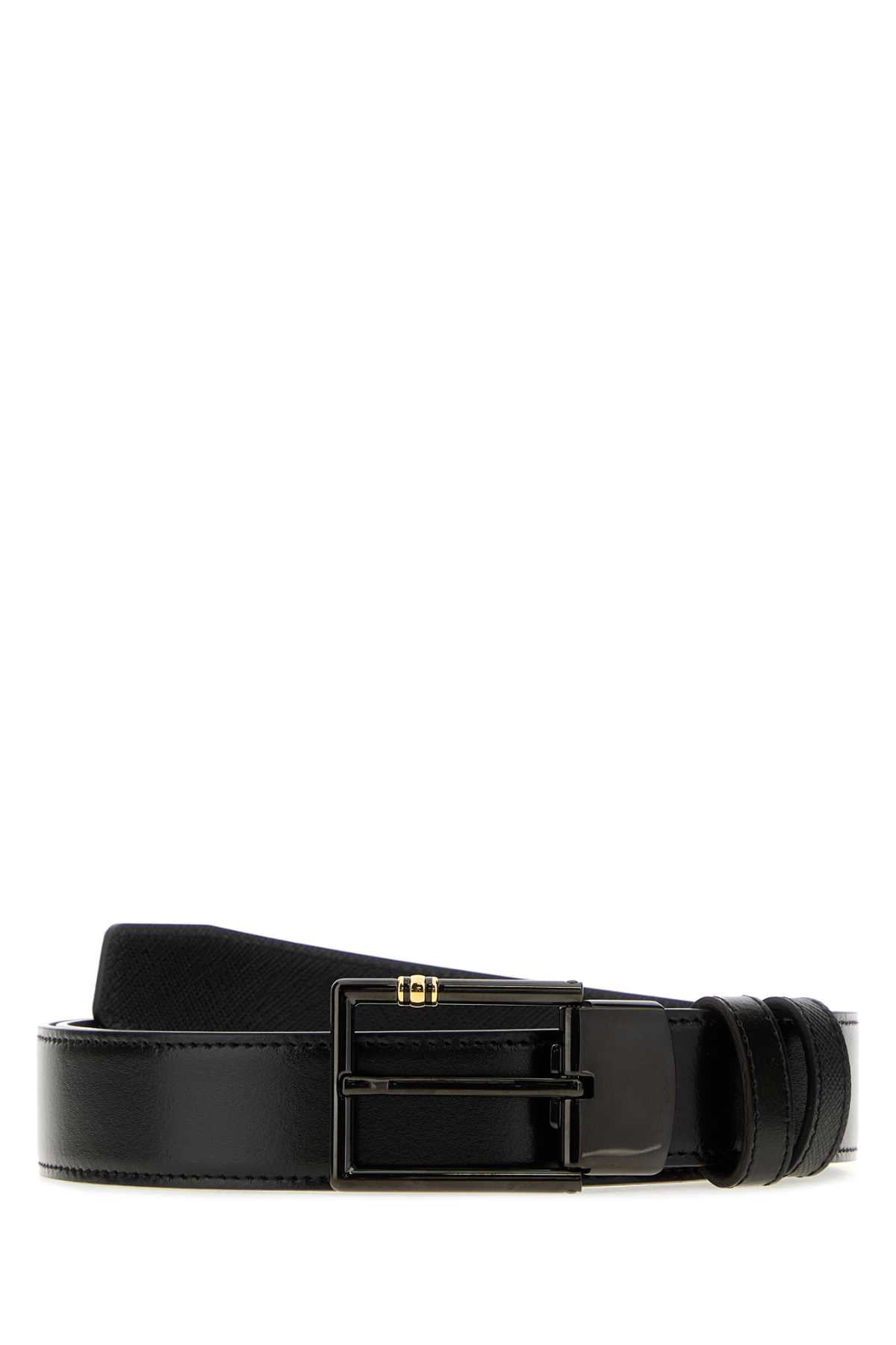 Montblanc Leather Reversible Belt — Black