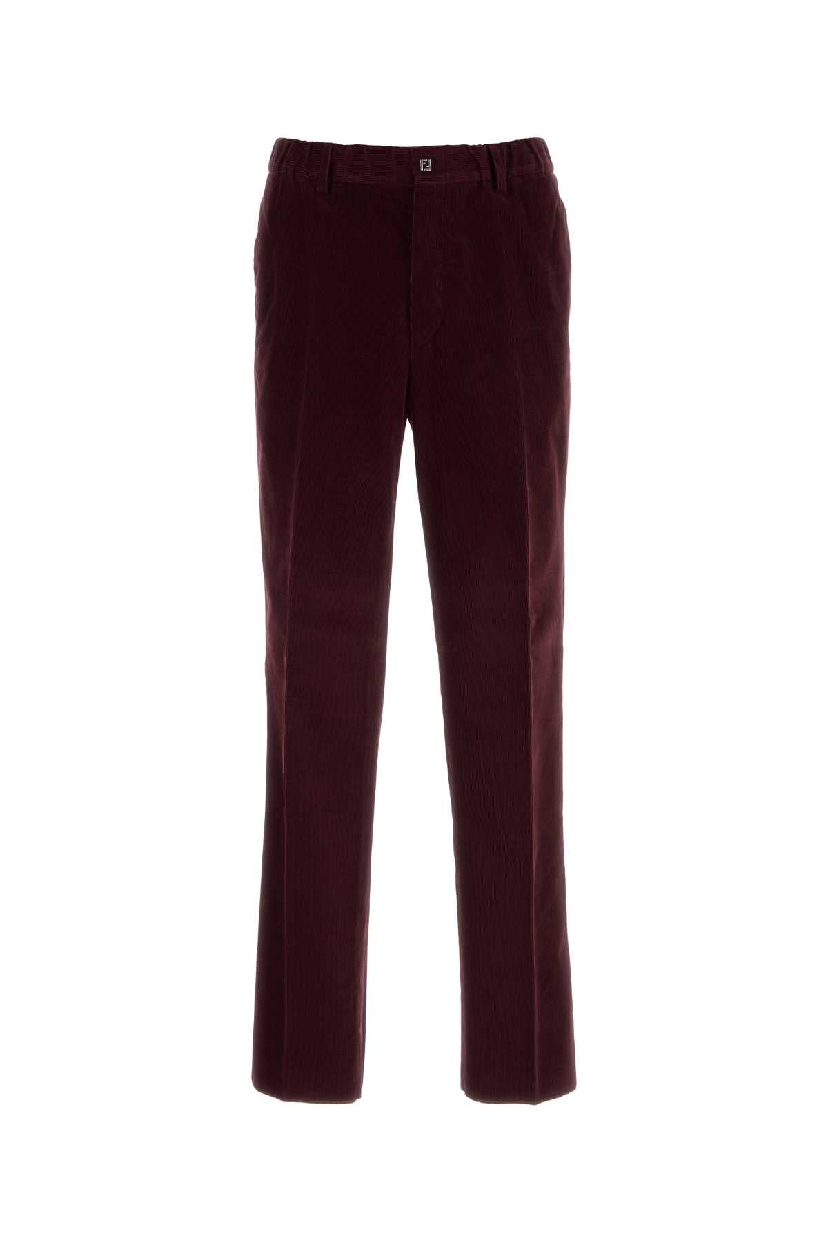 Fendi Corduroy Trousers — Burgundy