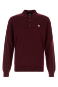 Fendi Stretch Wool Polo — Burgundy