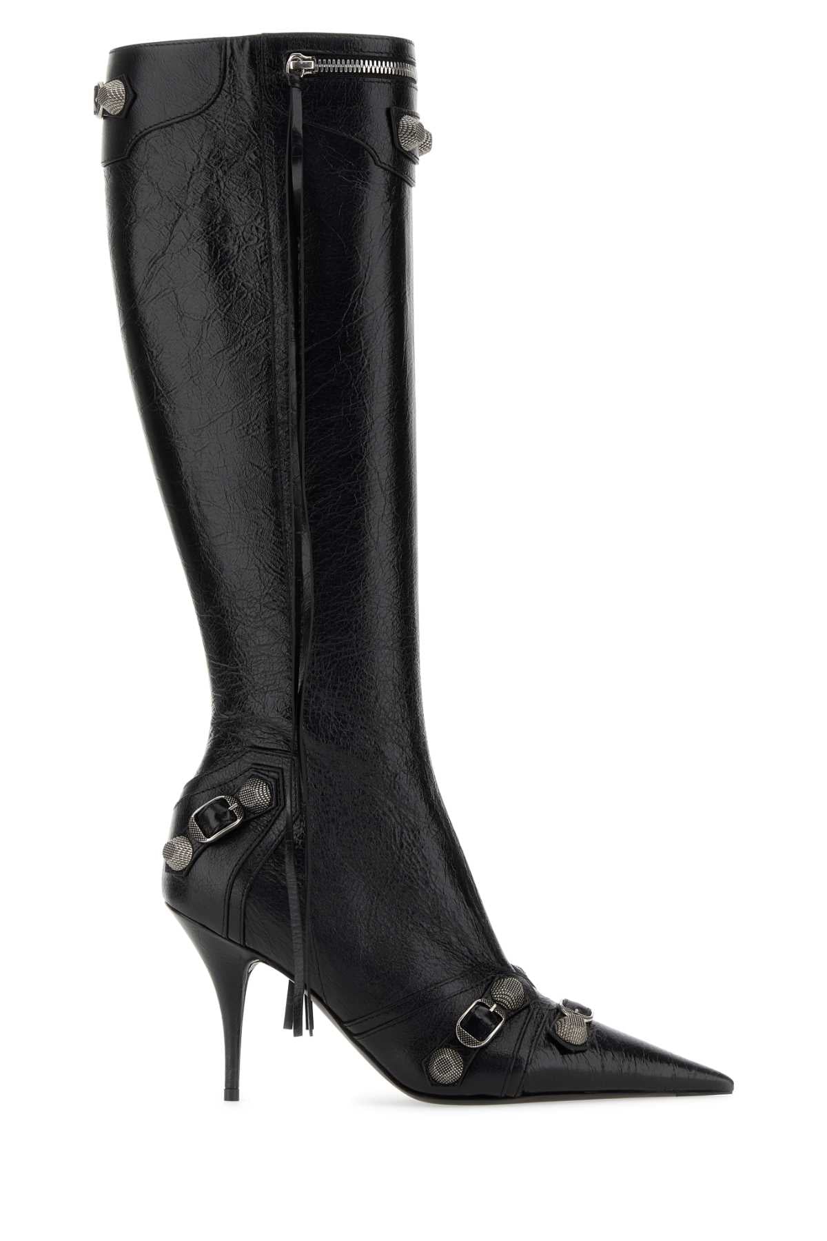 Balenciaga Studded Leather Boots — Black