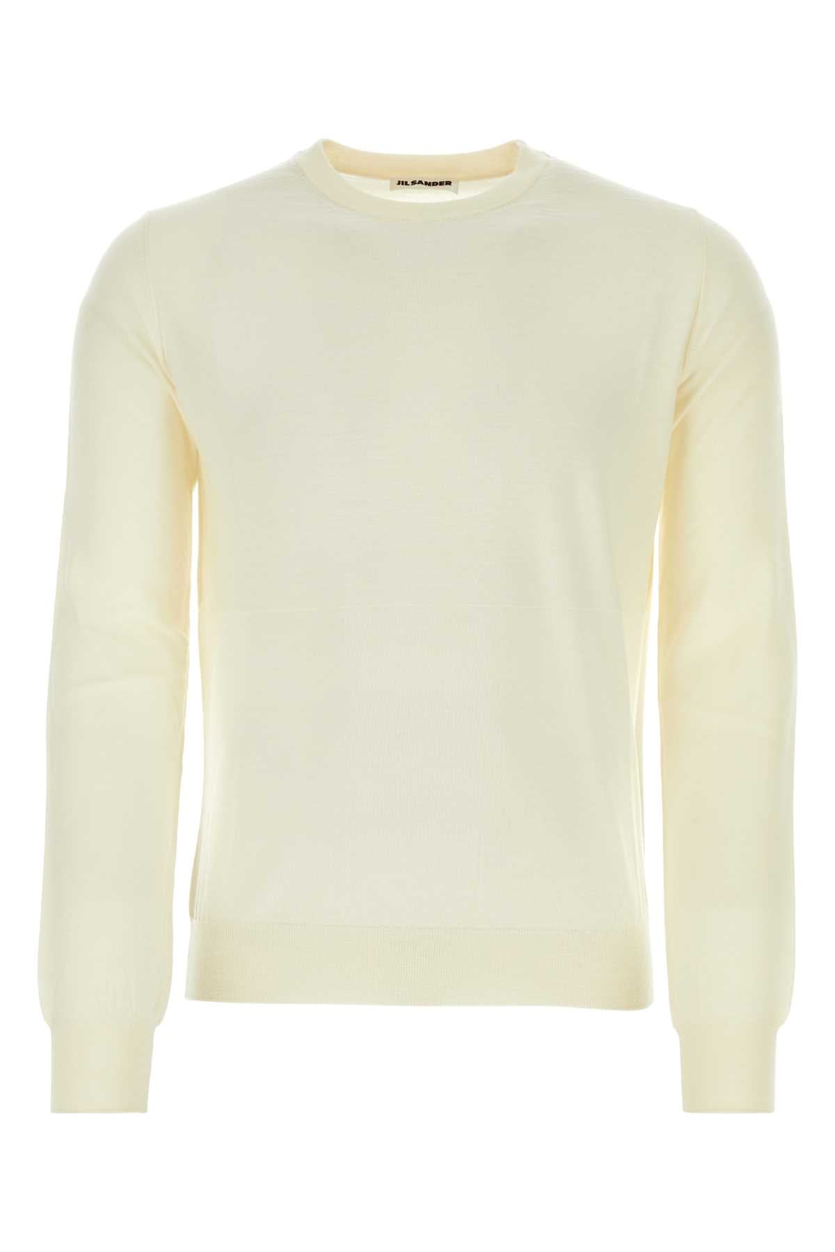 Jil Sander Virgin Wool Crew-Neck Sweater — Ivory