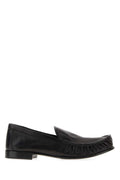 Miu Miu Gathered Leather Moccasin Loafer — Black