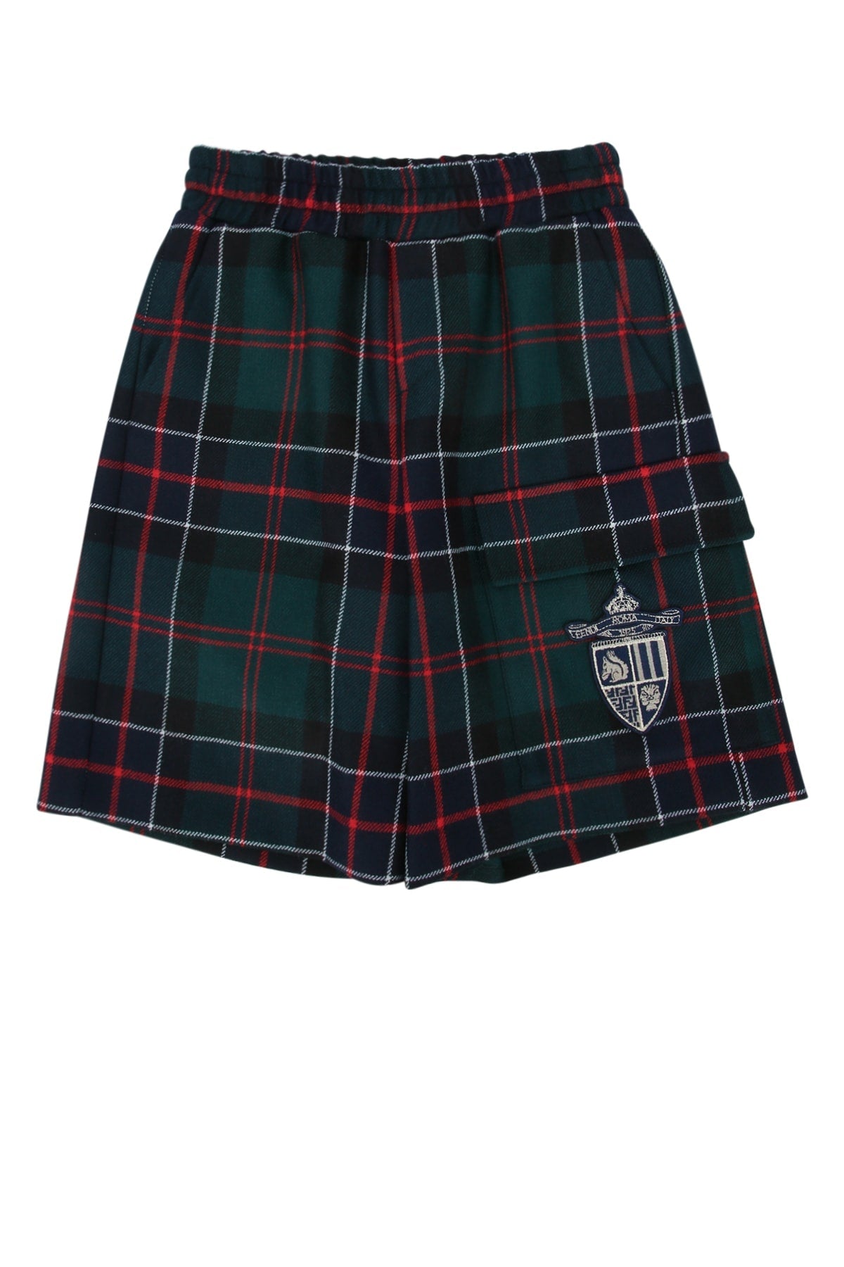 Fendi Kids Tartan Bermuda — Green