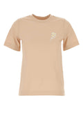 Burberry Embroidered Cotton T-Shirt — Beige