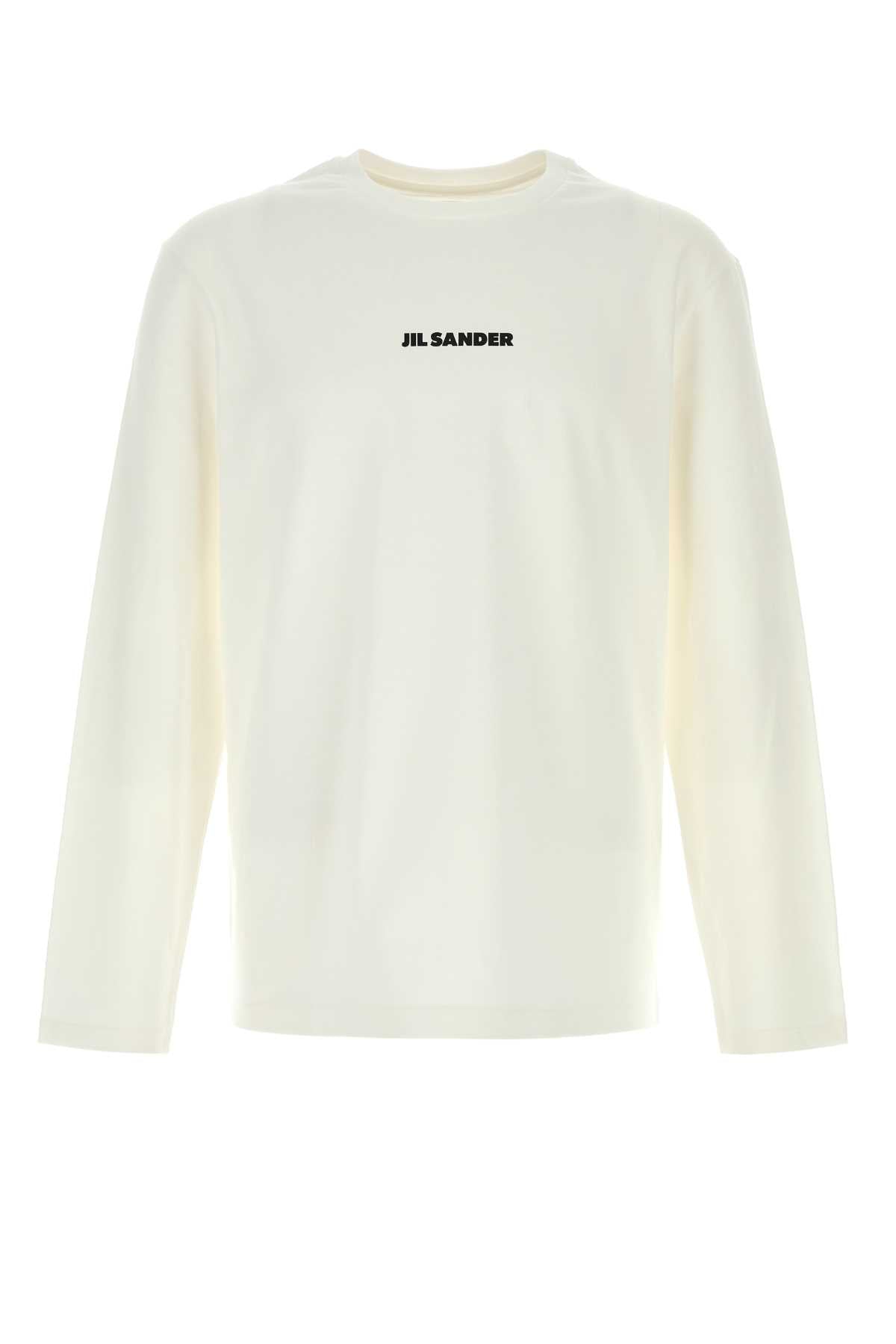 Jil Sander Logo-Embroidered Cotton T-shirt — White