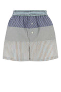 Moschino Embroidered Striped Poplin Shorts — Multicolor