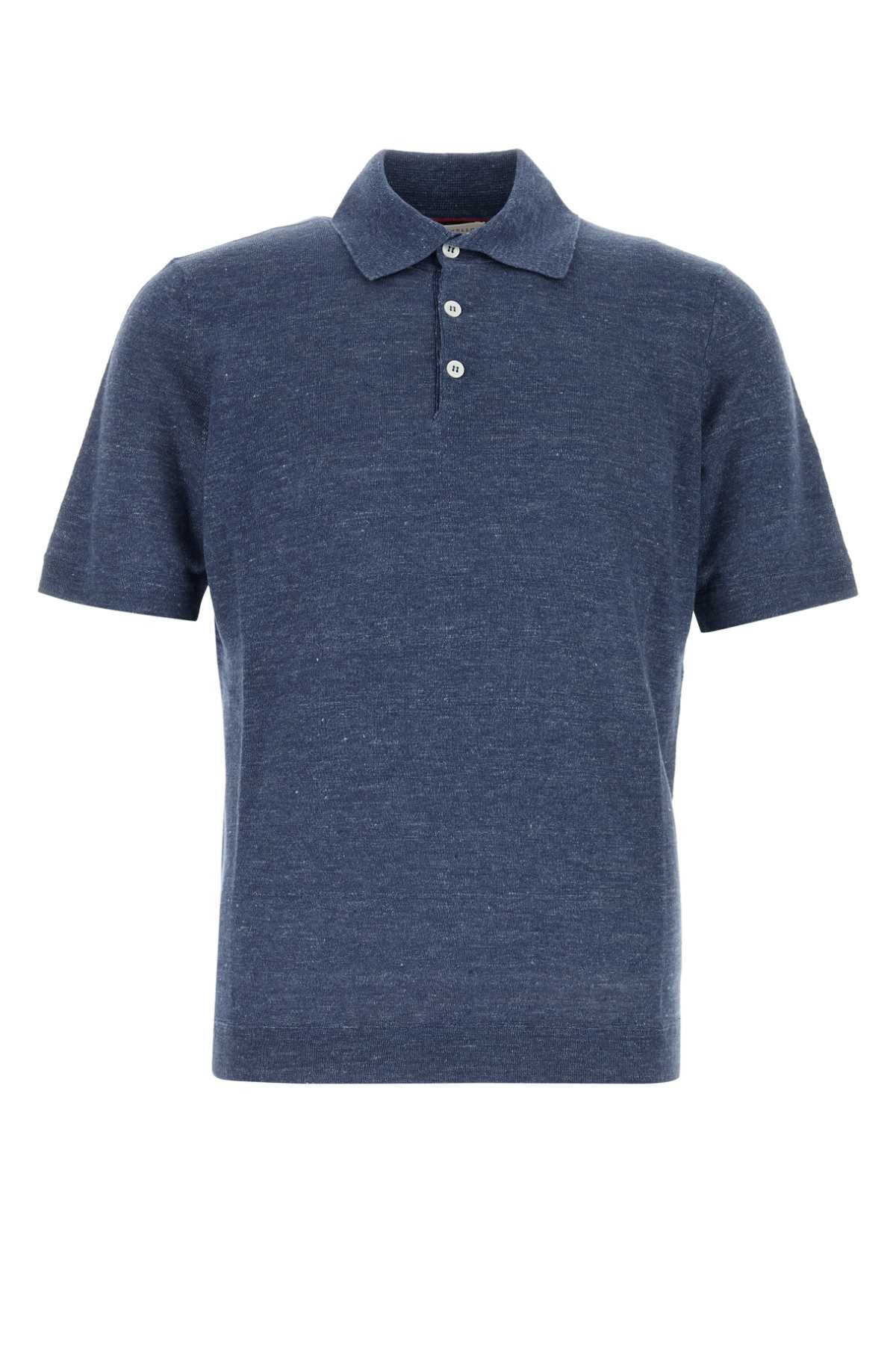 Brunello Cucinelli Sweater Polo Shirt — Navy