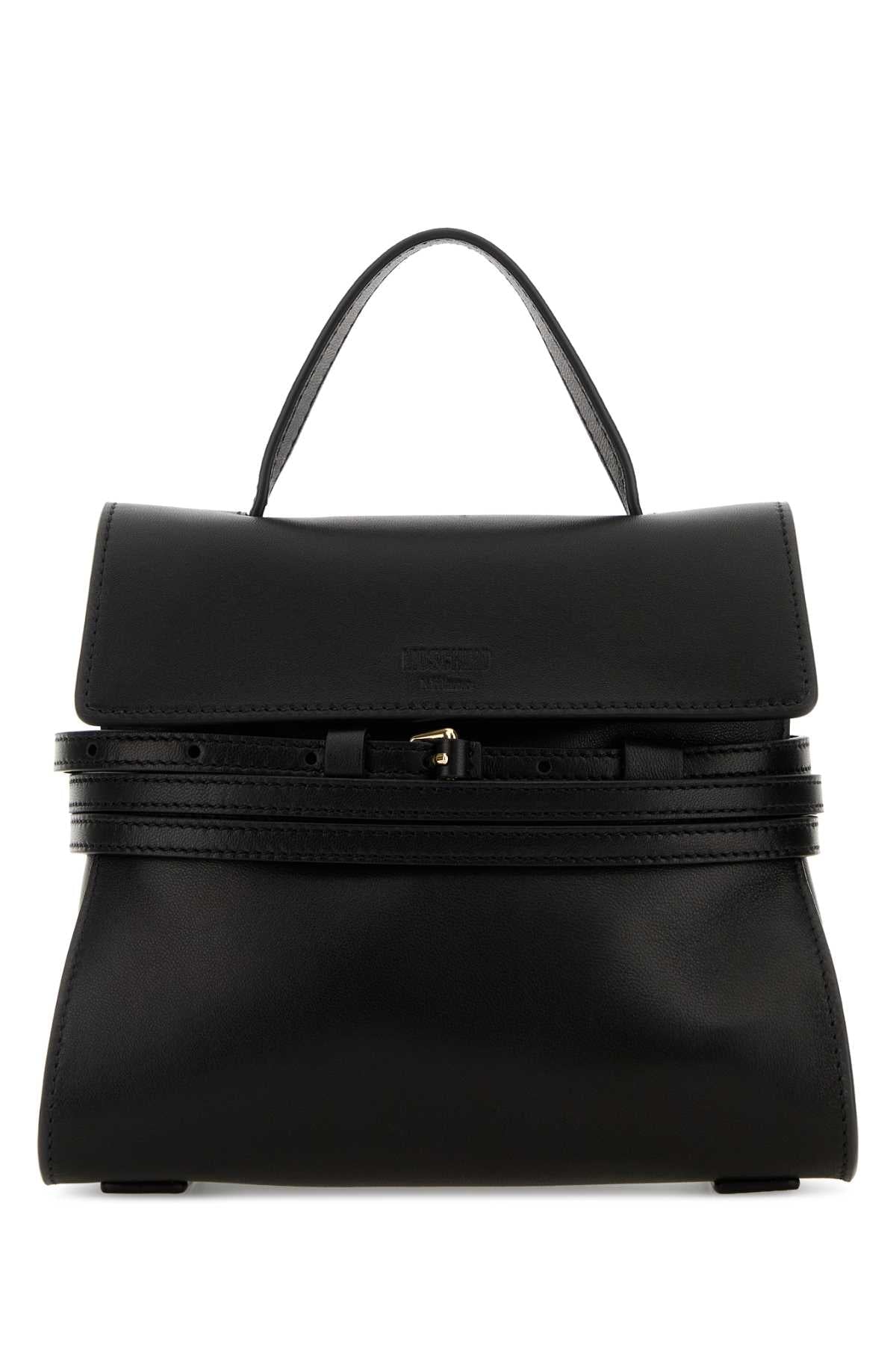Moschino Tie Me Top Handle Bag — Black