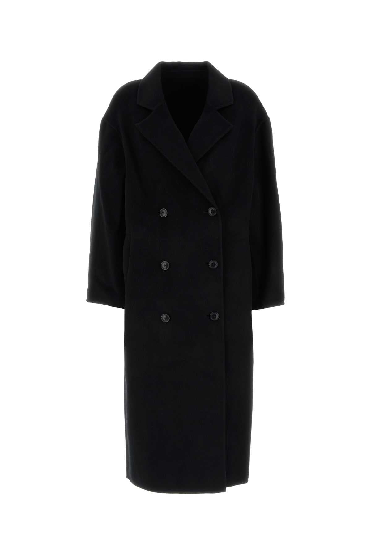 Loulou De Saison Wool-Cashmere Coat — Black