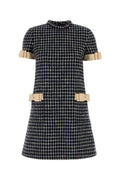 Valentino Garavani Embroidered Tweed Dress — Black