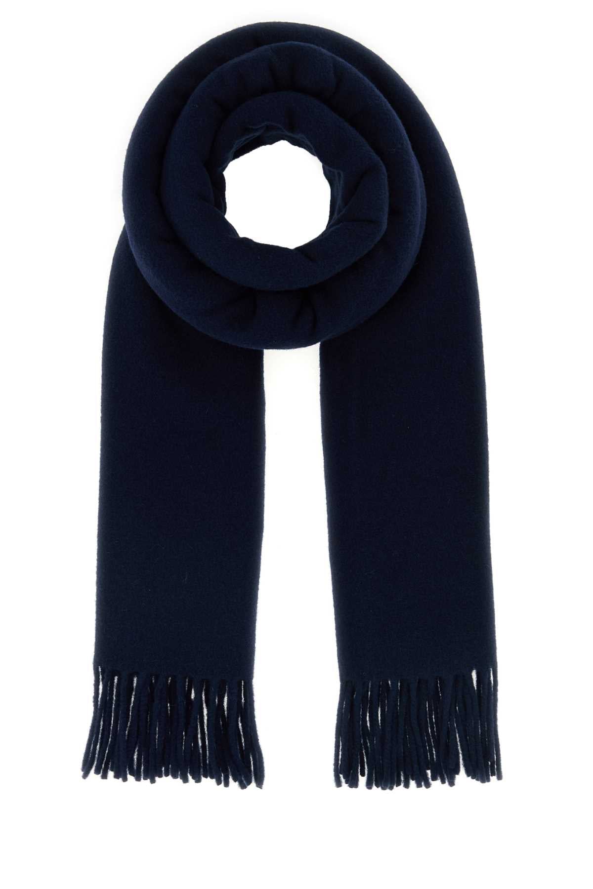 Maison Kitsune Virgin Wool Scarf — Navy