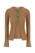 Stella McCartney Ribbed Cardigan — Caramel