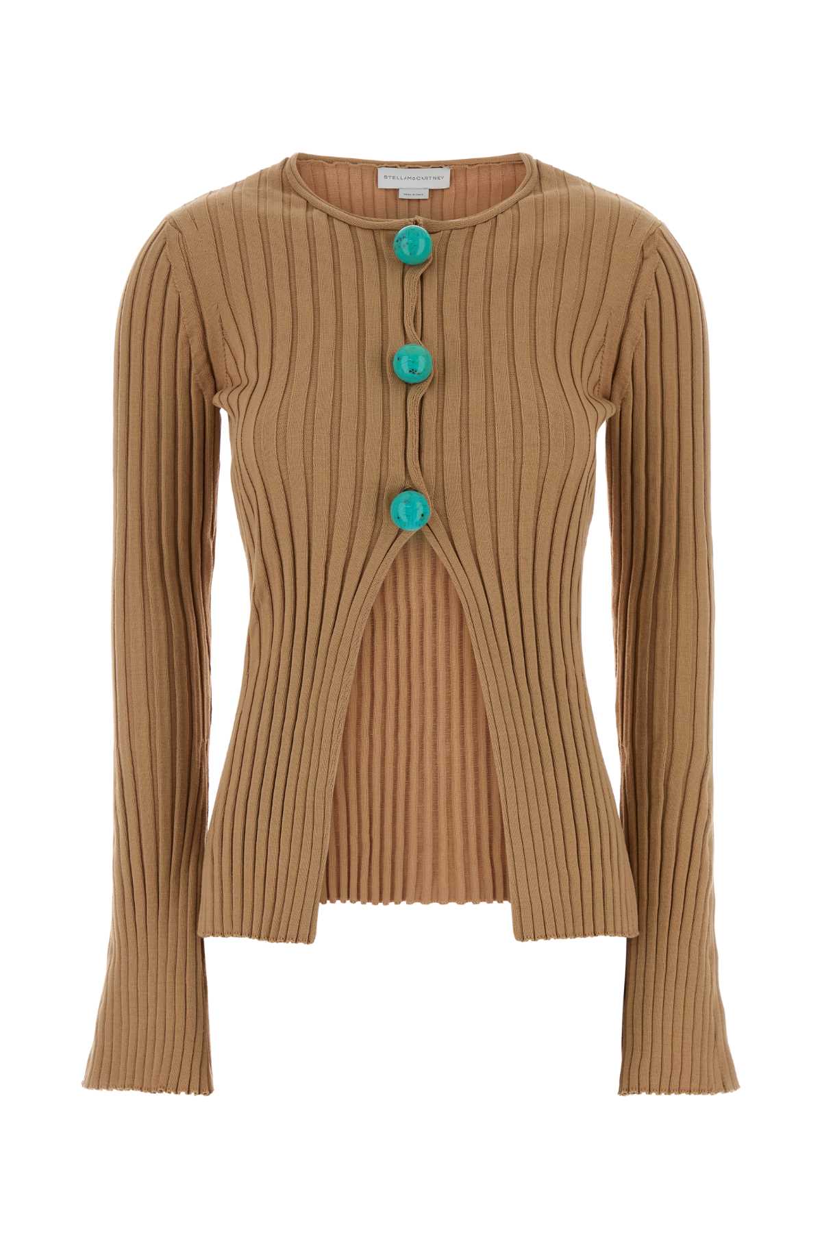 Stella McCartney Ribbed Cardigan — Caramel