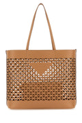 Prada Perforated Leather Tote Bag — Beige