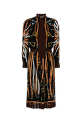 Gucci Equestrian-Print Silk Dress — Black