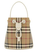 Burberry Drawstring Bucket Bag — Beige