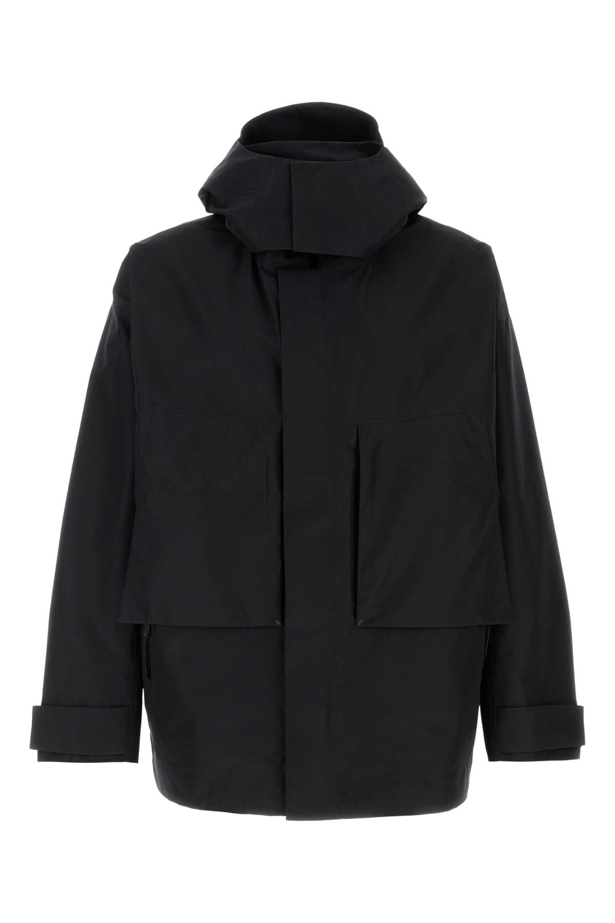 Herno Hooded Polyester Jacket — Black