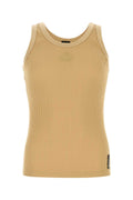Fendi Ribbed Nylon-Elastane Tank Top — Beige