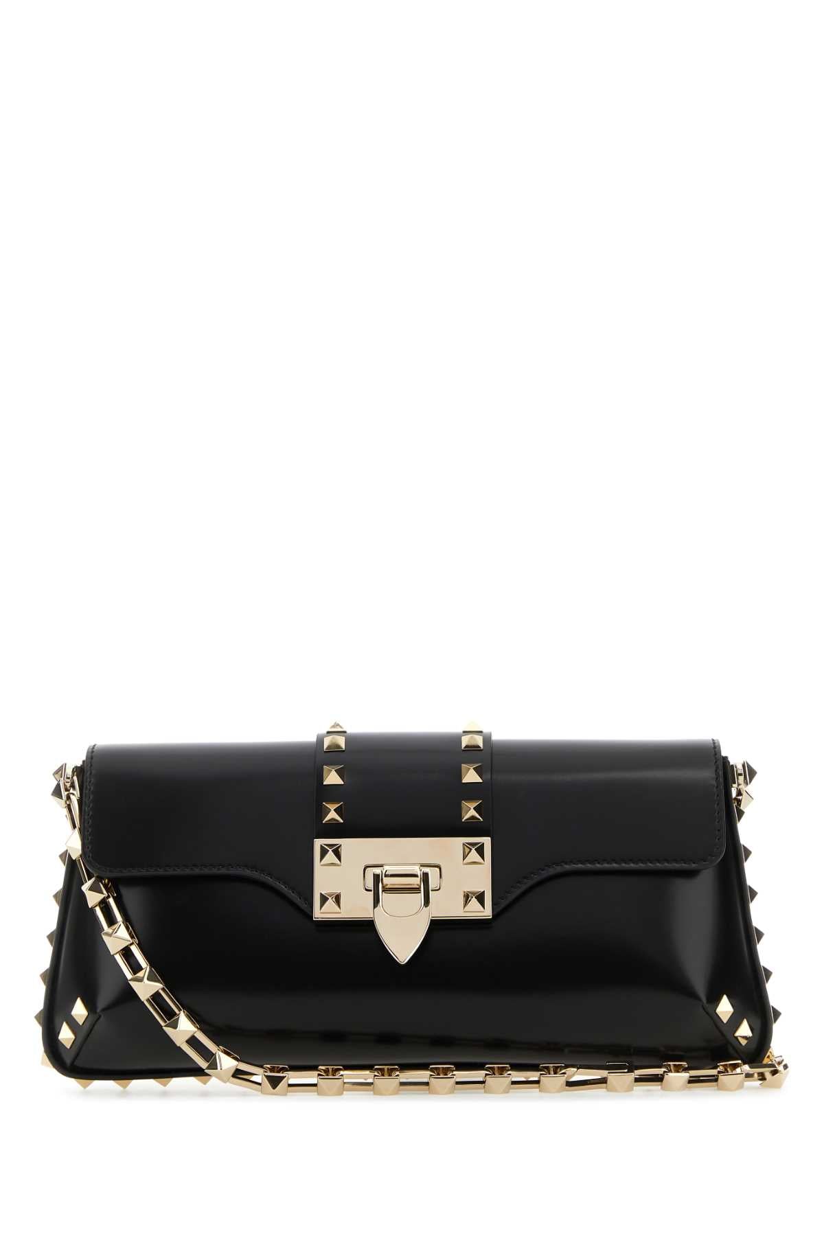 Valentino Garavani Rockstud-Embellished Leather Shoulder Bag — Black