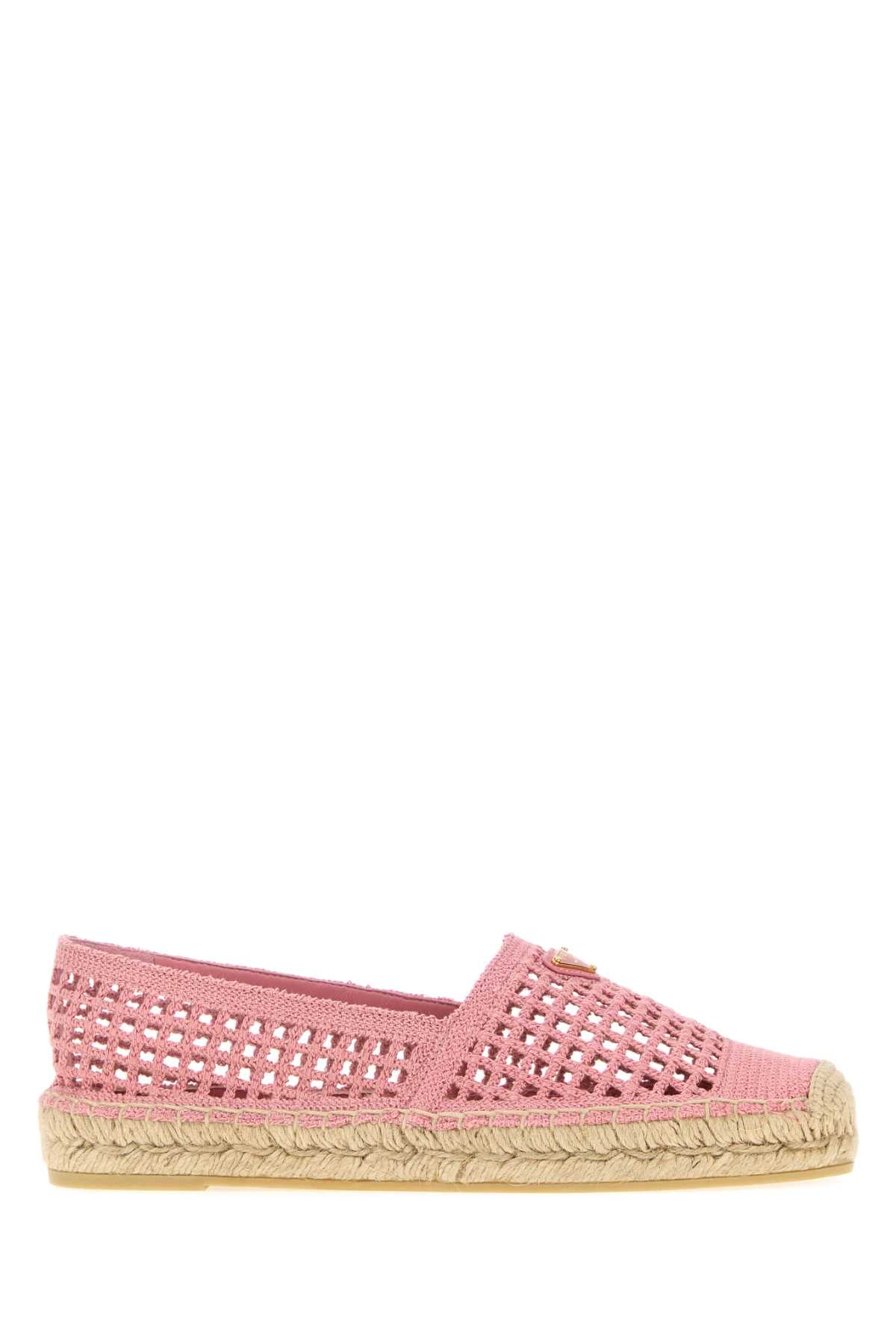 Prada Crochet-Knit Espadrille — Pink