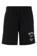 Burberry Cotton Logo-Embroidered Bermuda Shorts — Black