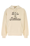 Dolce & Gabbana Logo-Embroidered Cotton Sweatshirt — Beige