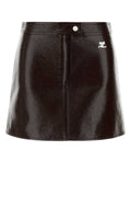 Minifalda de vinilo Courreges - Marrón