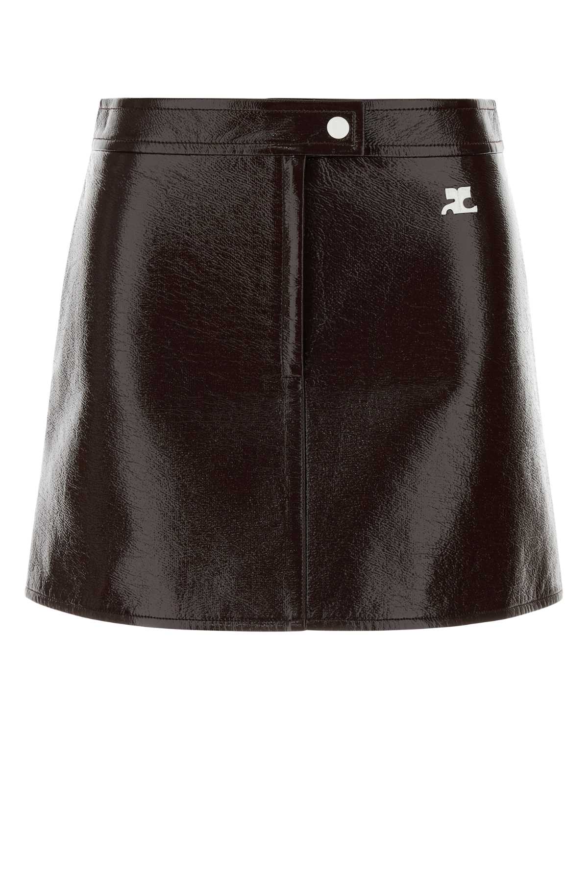 Minifalda de vinilo Courreges - Marrón