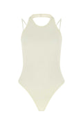 Andrea Adamo Stretch Viscose Blend Bodysuit — Ivory