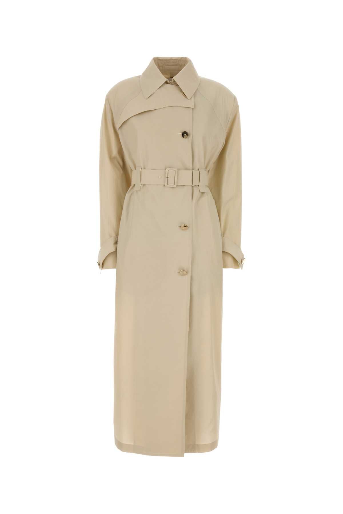Sportmax Cupro Blend Trench Coat — Beige