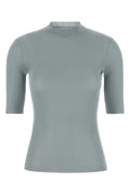 Miu Miu Ribbed Silk Sweater — Gray