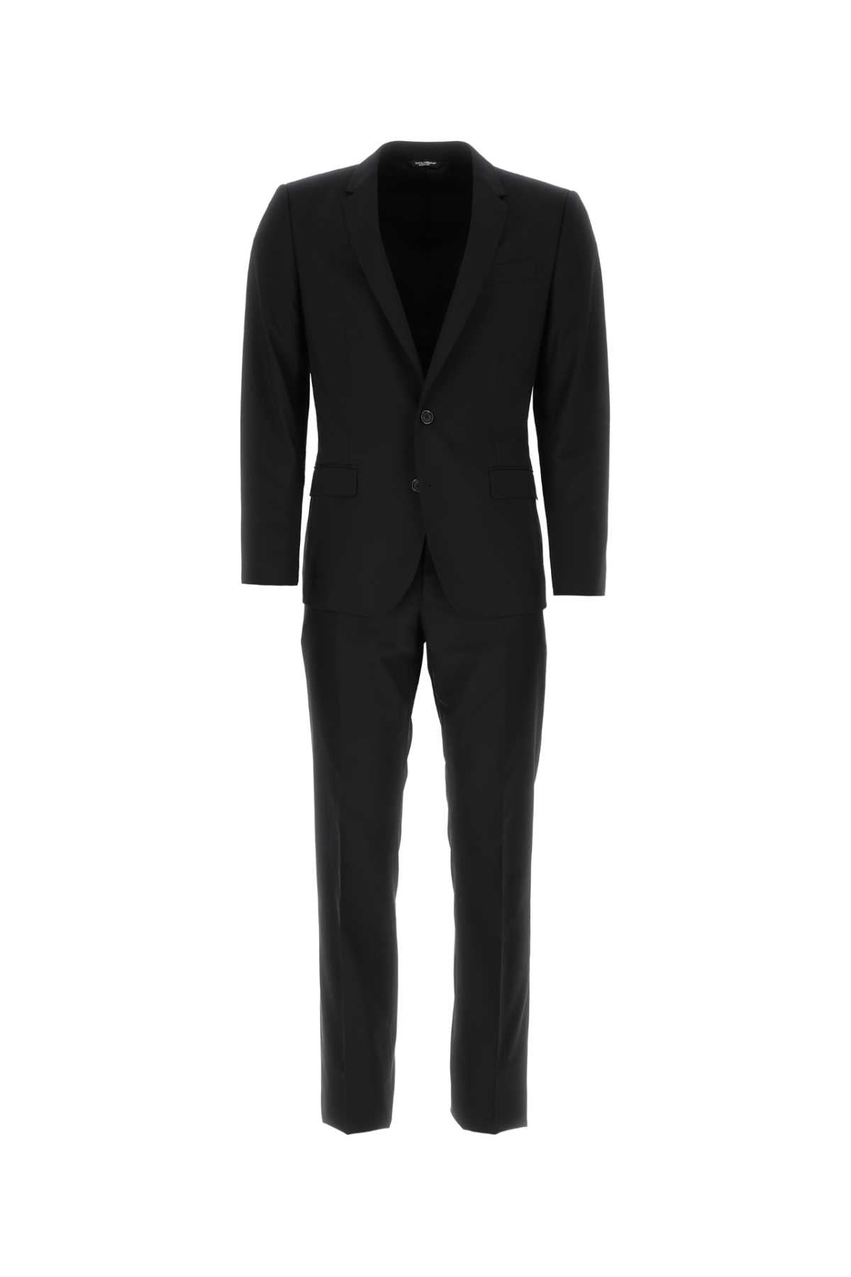 Dolce & Gabbana Stretch Wool Pant Suit — Black