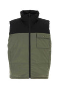 Men's Down Jacket Green Polyester Elastane
