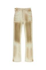 Men's Flattone Jeans Beige Cotton