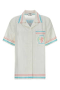 Women's Cuban Shirt White Silk