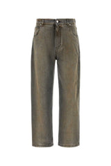 Men's Washed Cotton Jeans Brown