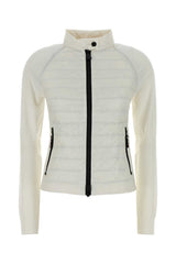 Women's Quilted Hybrid Knit Down Jacket White Collar Polyamide